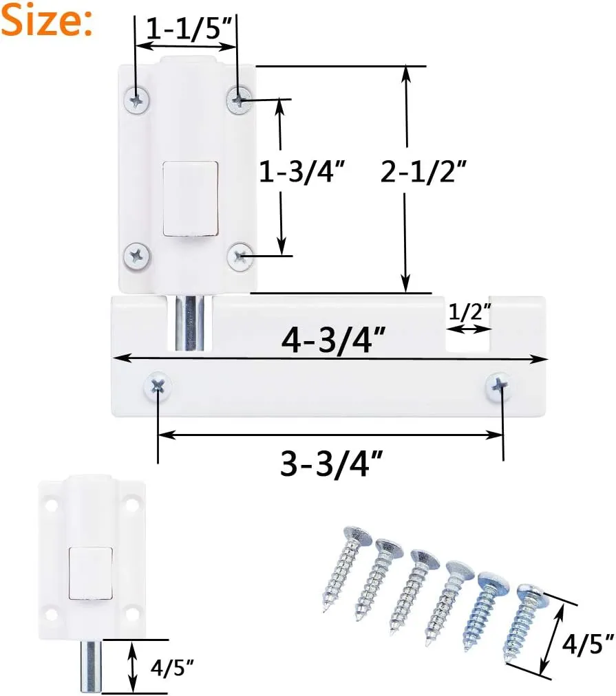 HauSun Patio Sliding Door Security Foot Lock Kick Lock, Fits on Top Rail-Childproof patio Door guardian-or Bottom Rail-Foot Operated-Keep Your Family Safe and Secure(1 Pack,White)