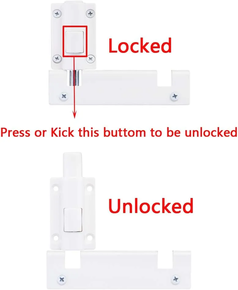 HauSun Patio Sliding Door Security Foot Lock Kick Lock, Fits on Top Rail-Childproof patio Door guardian-or Bottom Rail-Foot Operated-Keep Your Family Safe and Secure(1 Pack,White)