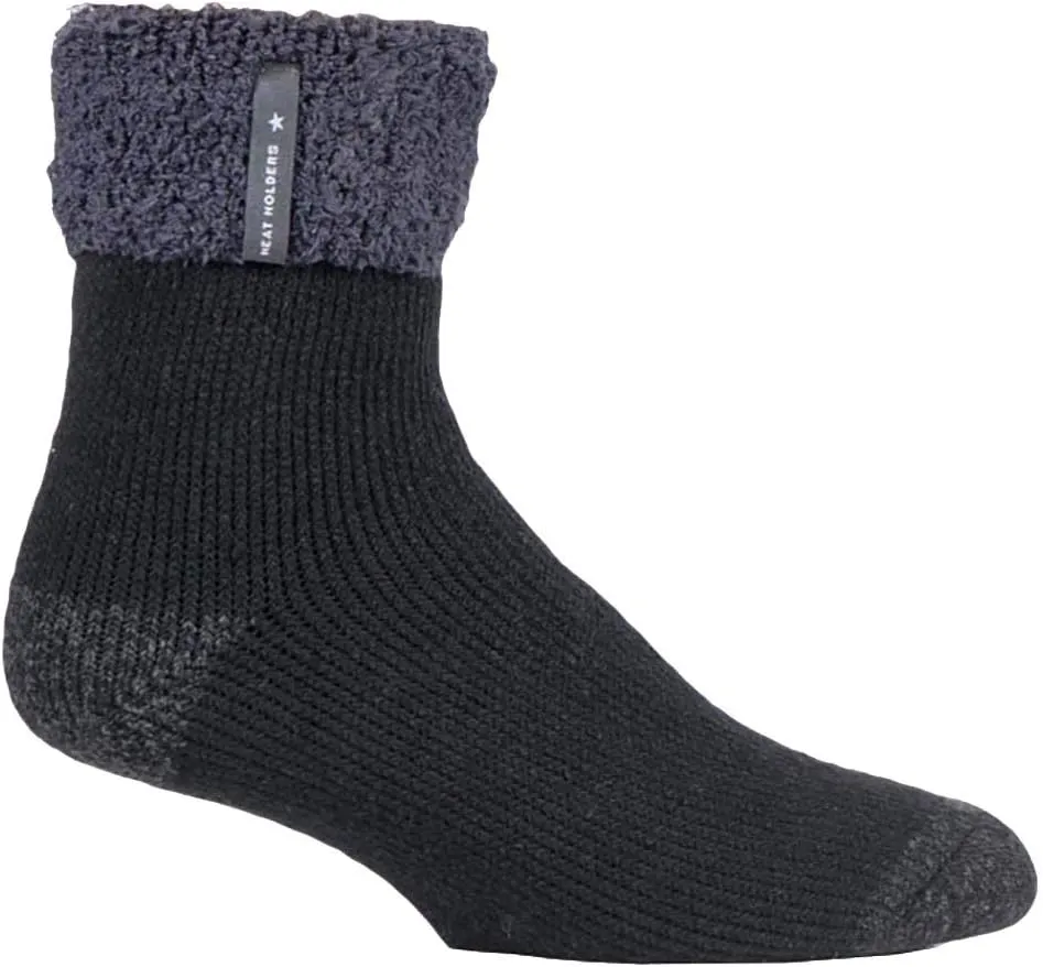 HEAT HOLDERS Mens Luxury Cozy Soft Fleece Lined Fluffy Bed Socks for Sleep