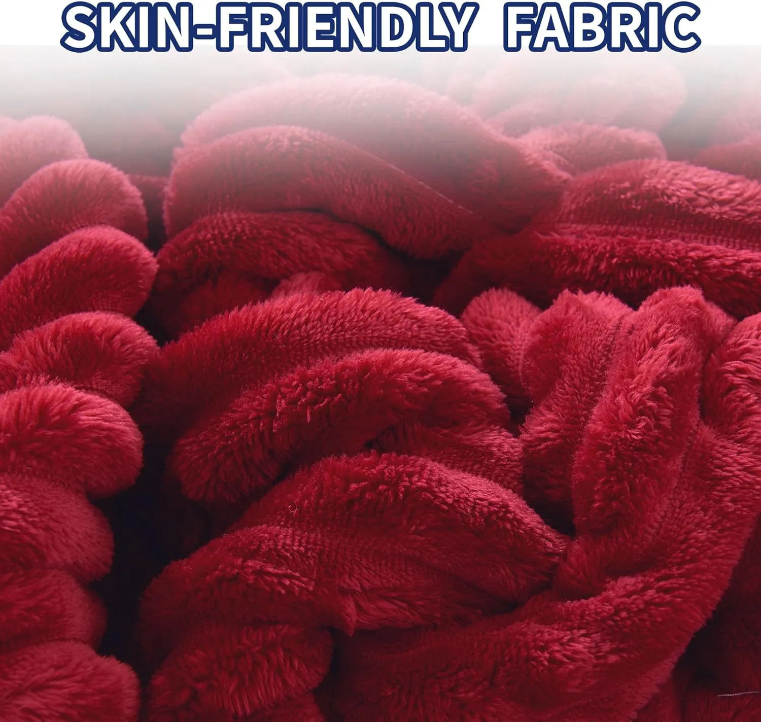 Heated Blanket Electric Throw - Reversible Heating Blanket Flannel Sherpa Throw with 12 Time Setting, 5 Heat Level, 4 hrs Auto-Off with Electric ETL Certification (Red, 50"×60")