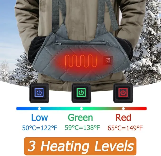 Heated Hand Muff, Electric Heating Hand Warmer Pouch, Suitable for Outdoor Hunting, Sports, Photography, Golf, Hike, Football, Snow Camping in Cold Winter Keep Warmth