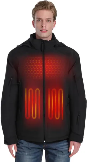 Heated Jacket for Men and Women with Battery Pack, Waterproof Winter Outdoor Soft Shell Unsex Electric Heating Coat