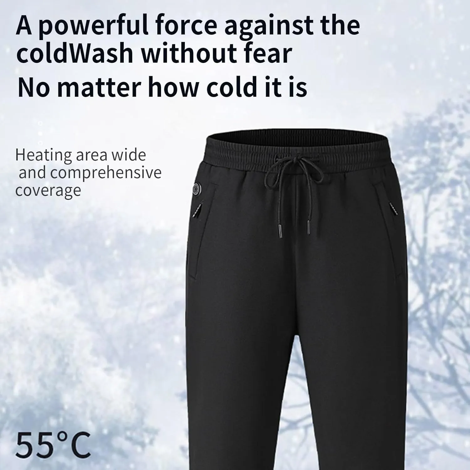 Heated Pants for Men Work Rechargeable Heating Pant Hunting Winter Snow Sweatpants Heated Clothes Fleece Insulated Camo