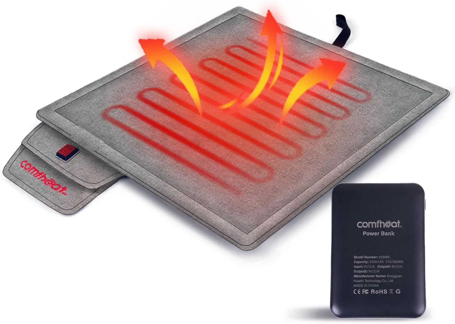 Heated Seat Cushion with Battery Pack, Portable Heated Chair Pad for Stadiums Bleacher Camping, 3 Adjustable Heat Settings Waterproof Lightweight Heating Seat Pad Seat Wrmer