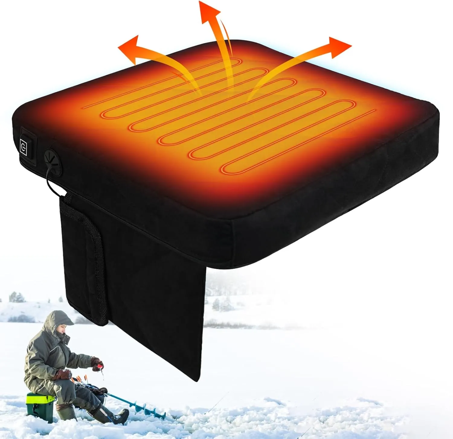 Heated Seat Cushions Portable Heated Stadium Cushion with USB Powered 3 Level Adjustable Temperature Waterproof Heated Seat Pad Outdoor Sports, for Camping Fishing Bleacher Park Work [No Power Bank]