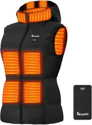 Heated Vest for Men Lightweight - Detachable Heated Hood and 7.4V 10000mAh Battery Pack S（Light Grey 10000mAh）