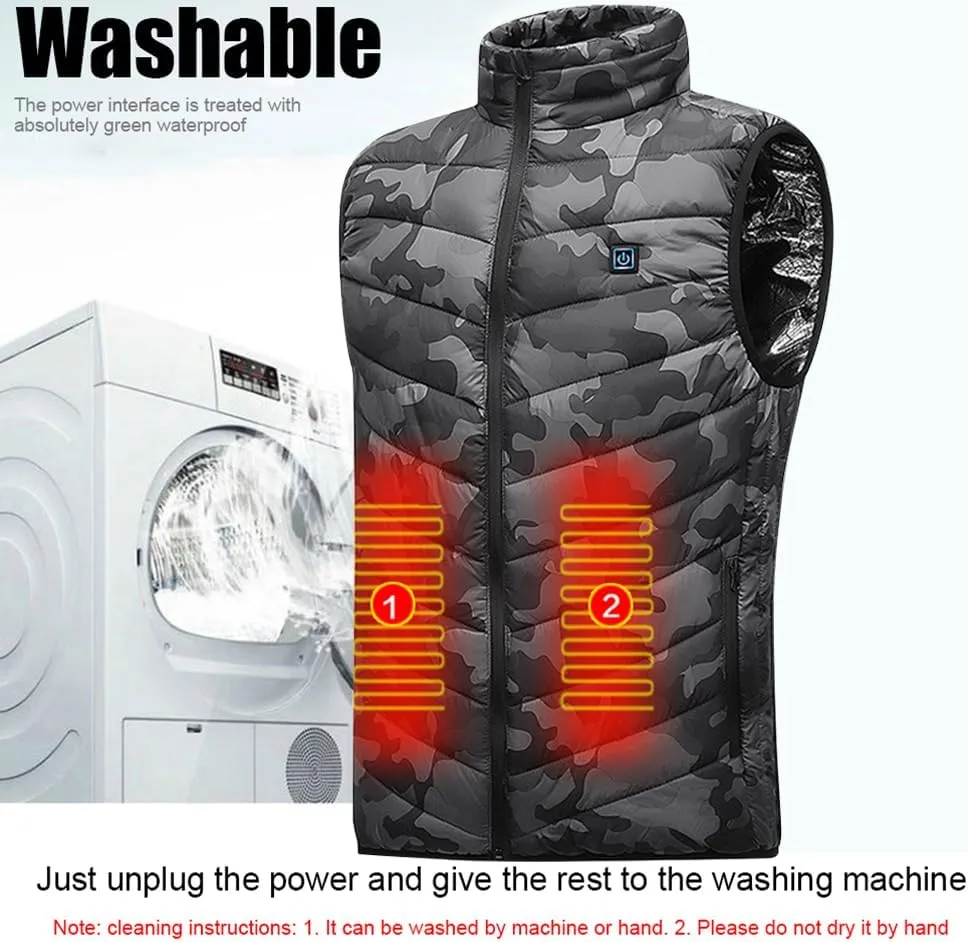 Heated Vest for Men Women 9 Heating Zones Lightweight Heated Jacket with 3 Heat Levels USB Charging No Battery