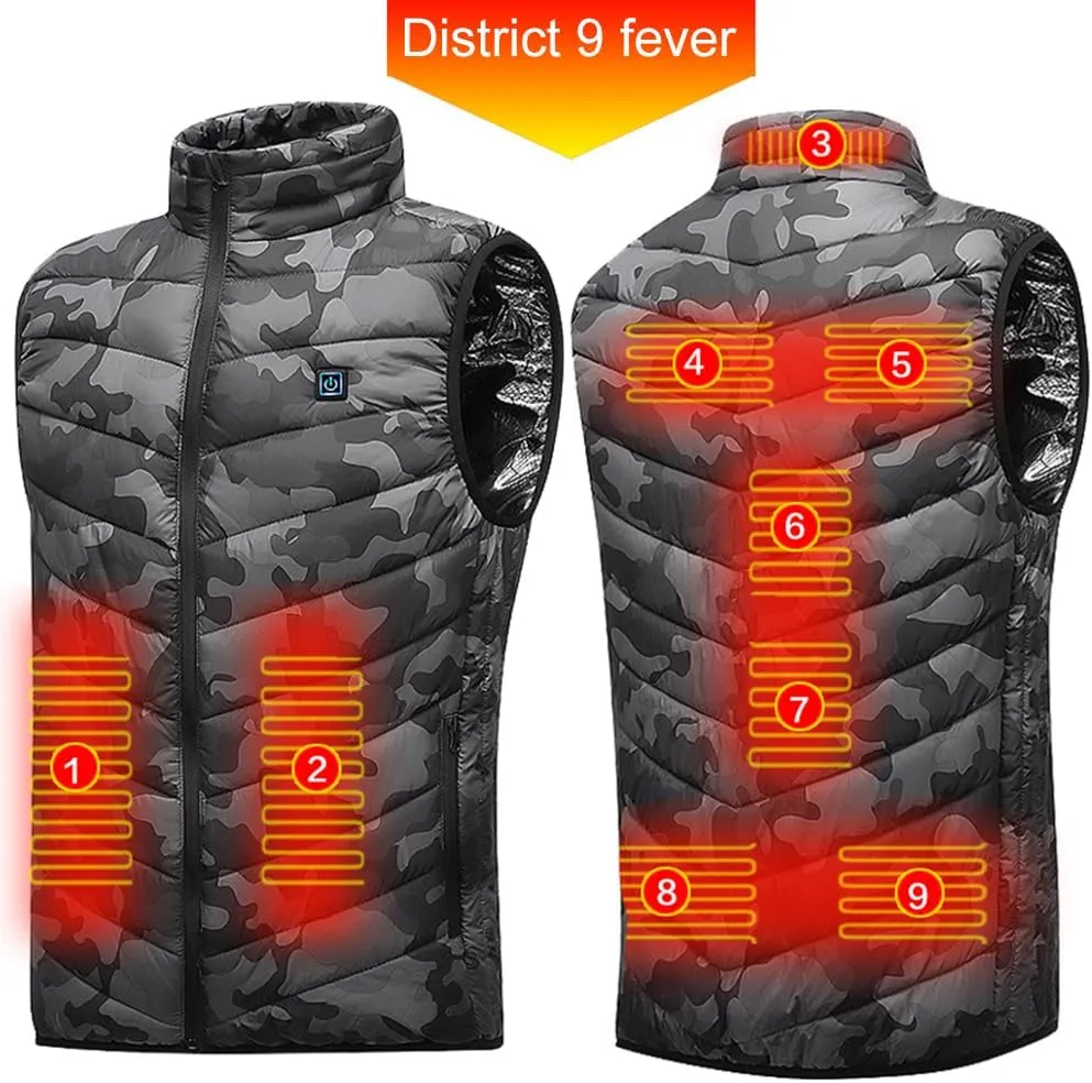 Heated Vest for Men Women 9 Heating Zones Lightweight Heated Jacket with 3 Heat Levels USB Charging No Battery