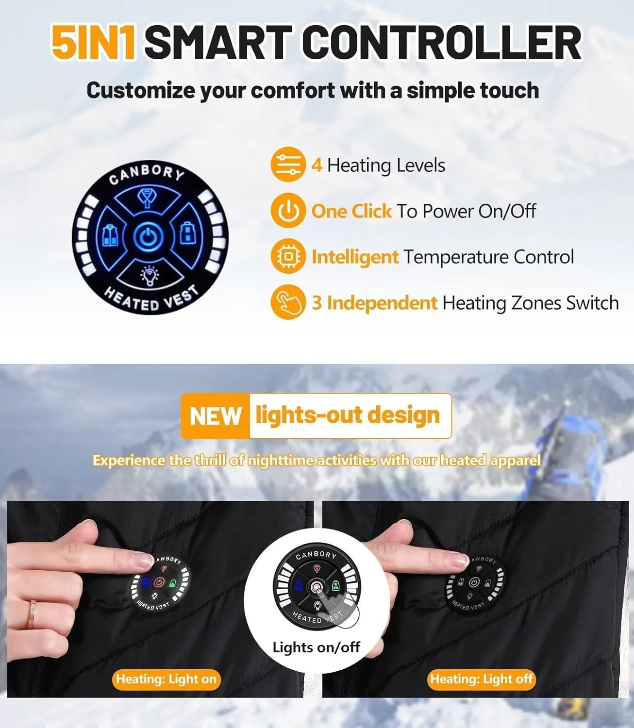 Heated Vest Women, Lightweight Electric Heating Jacket, (𝐁𝐚𝐭𝐭𝐞𝐫𝐲 𝐏𝐚𝐜𝐤 𝐧𝐨𝐭 𝐈𝐧𝐜𝐥𝐮𝐝𝐞𝐝)