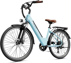 Heybike Cityscape 2.0 Electric Bike for Adults with 1000W Motor Peak,468Wh Removable Battery and up to 50Miles 24MPH,UL Certified 26" Electric Commuter Bike with 7-Speed and Front Suspension.