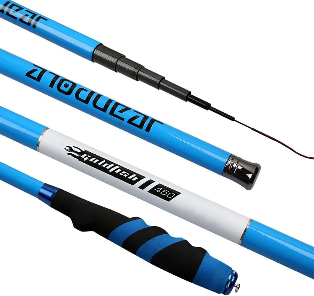 High Carbon Fishing Poles 3.6m/12FT 4.5m/15FT 5.4m/18FT 6.3m/21FT Hand Pole Fishing Rod Ultra Hard Super Light Telescopic Rod Stick (Size : 5.4m/18FT)