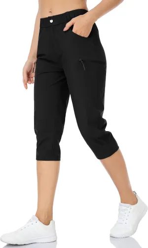 Hiking Pants for Women Lightweight Outdoor Cargo Capri for Athletic Casual with UPF 50 Quick Dry Zip Pockets
