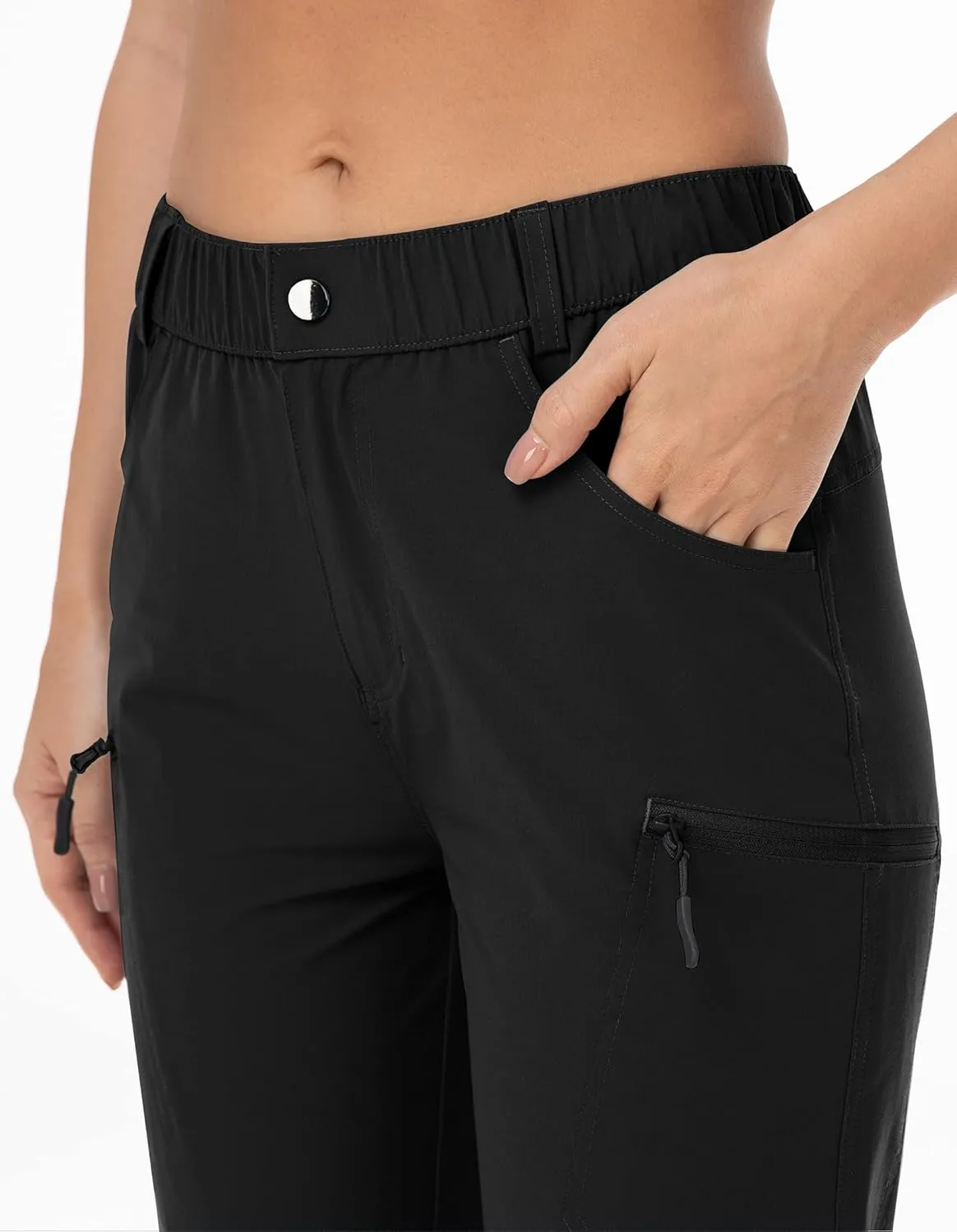 Hiking Pants for Women Lightweight Outdoor Cargo Capri for Athletic Casual with UPF 50 Quick Dry Zip Pockets