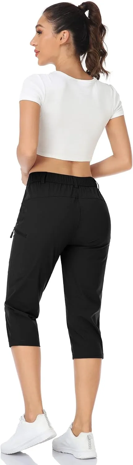 Hiking Pants for Women Lightweight Outdoor Cargo Capri for Athletic Casual with UPF 50 Quick Dry Zip Pockets