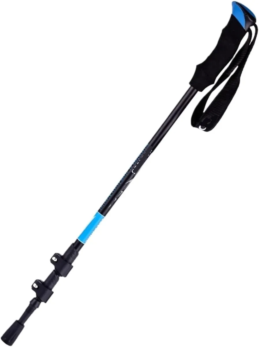Hiking Trekking Poles Adjustable Hiking Walking Sticks Strong Lightweight Aluminum Trekking Poles with EVA Foam Grip Hiking Sticks for Trekking(Blue)