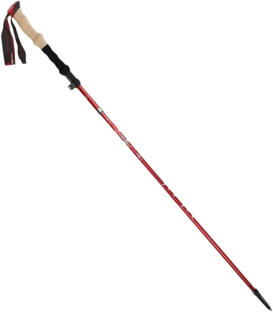 Hiking Trekking Poles Aluminum Alloy Trekking Poles Adjustable Ultralight Walking Sticks Hiking Pole for Camping Hiking Sticks for Trekking(Red)