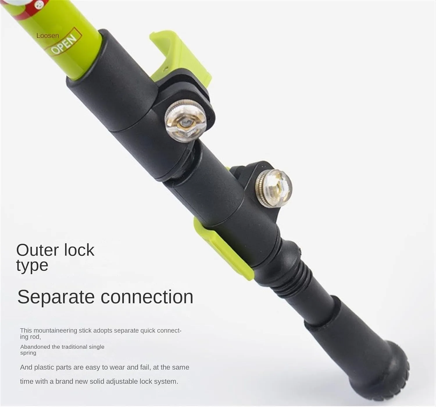 Hiking Trekking Poles Foldable Outdoor Portable Trekking Pole Mountain Poles Walking Pole for Climbing Hiking Sticks for Trekking(Green)