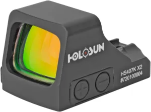 HOLOSUN HS407K X2 Red 6 MOA Dot Open Reflex Optical Sight for Subcompact Pistols - Durable Parallax Free Unlimited Eye Relief Handgun Sight with Aluminum Housing & Shake Awake Technology