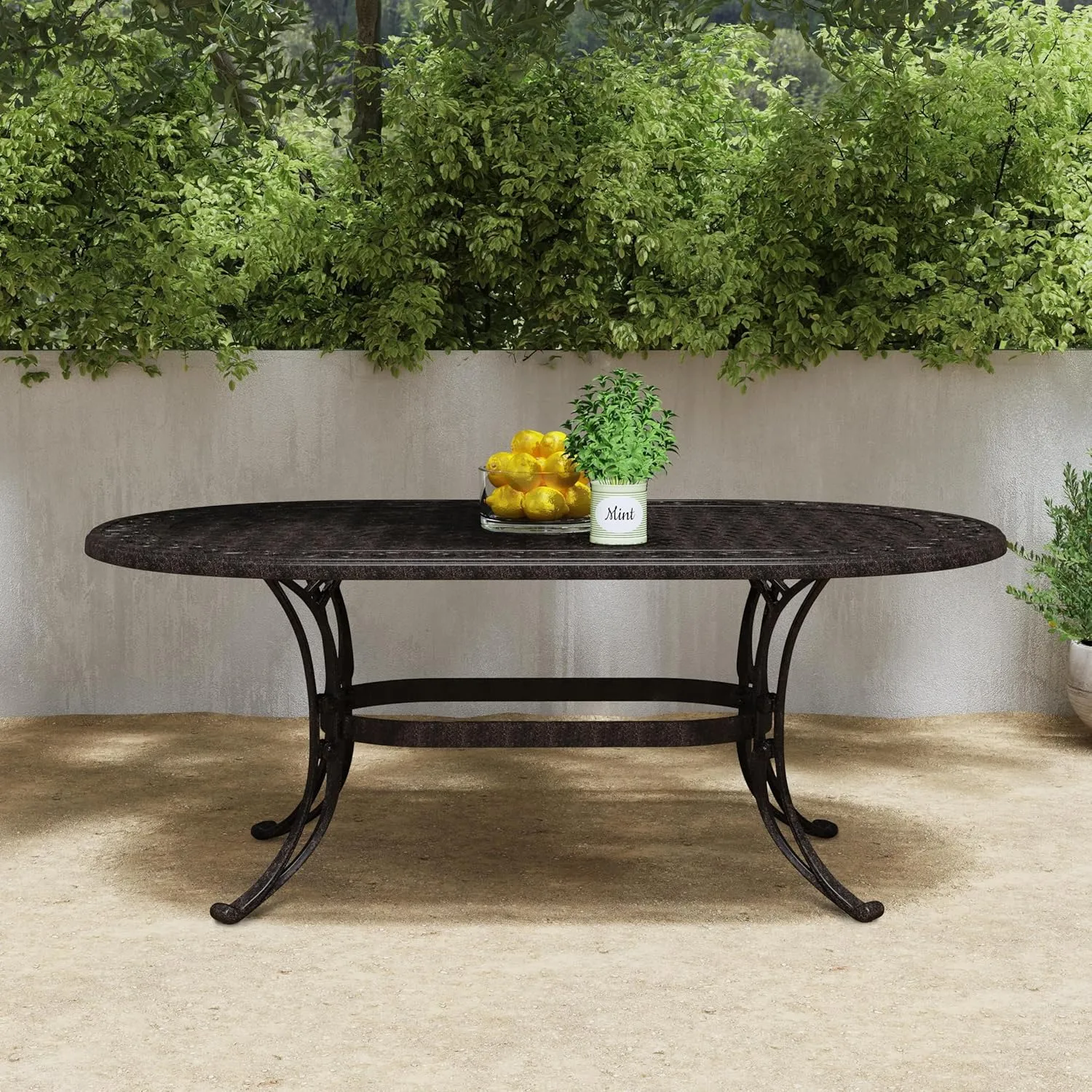 Homestyles Sanibel Black Outdoor Dining Table, Bronze, 72" Table, Sanibel