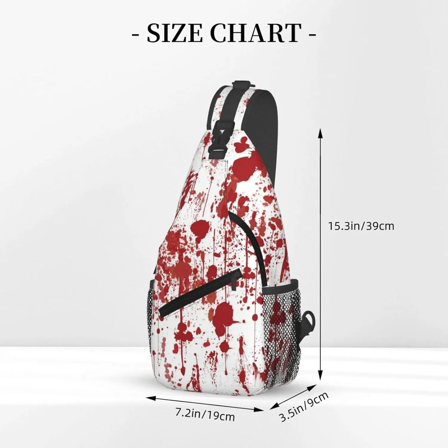 Horror Halloween Sling Backpack,Cute Ghost Pumpkin Crossbody Shoulder Backpack Adjustable Sling Bag for Men Women