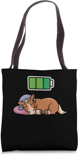 Horse Sleeping Recharging Night Bedtime Tote Bag