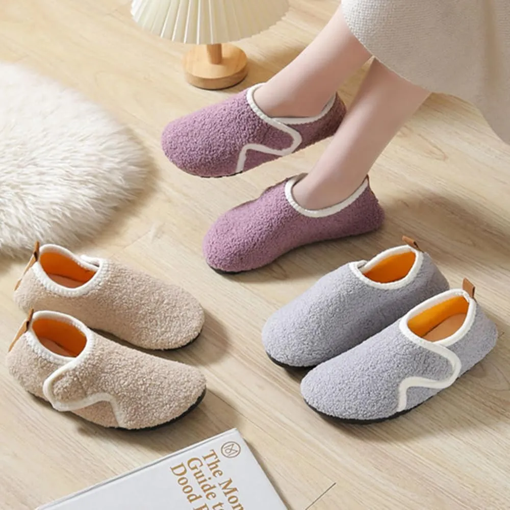 House Slippers for Women Men Warm Lightweight Fuzzy Soft Slipper Socks Non-slip Barefoot Slippers for Indoor Outdoor Home Bedroom