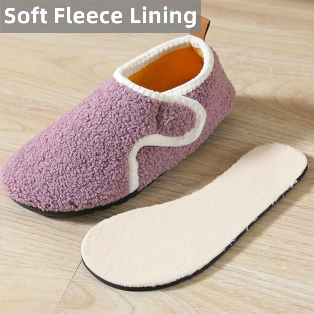 House Slippers for Women Men Warm Lightweight Fuzzy Soft Slipper Socks Non-slip Barefoot Slippers for Indoor Outdoor Home Bedroom