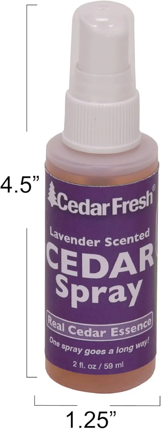 Household Essentials CedarFresh 84802 Cedar Power Spray with Lavender Essence Scent | Protects Closets | Restores Scent to Cedar Wood Accessories | 2 fl. oz. , Purple