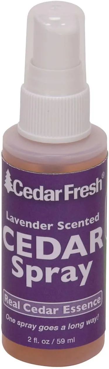 Household Essentials CedarFresh 84802 Cedar Power Spray with Lavender Essence Scent | Protects Closets | Restores Scent to Cedar Wood Accessories | 2 fl. oz. , Purple