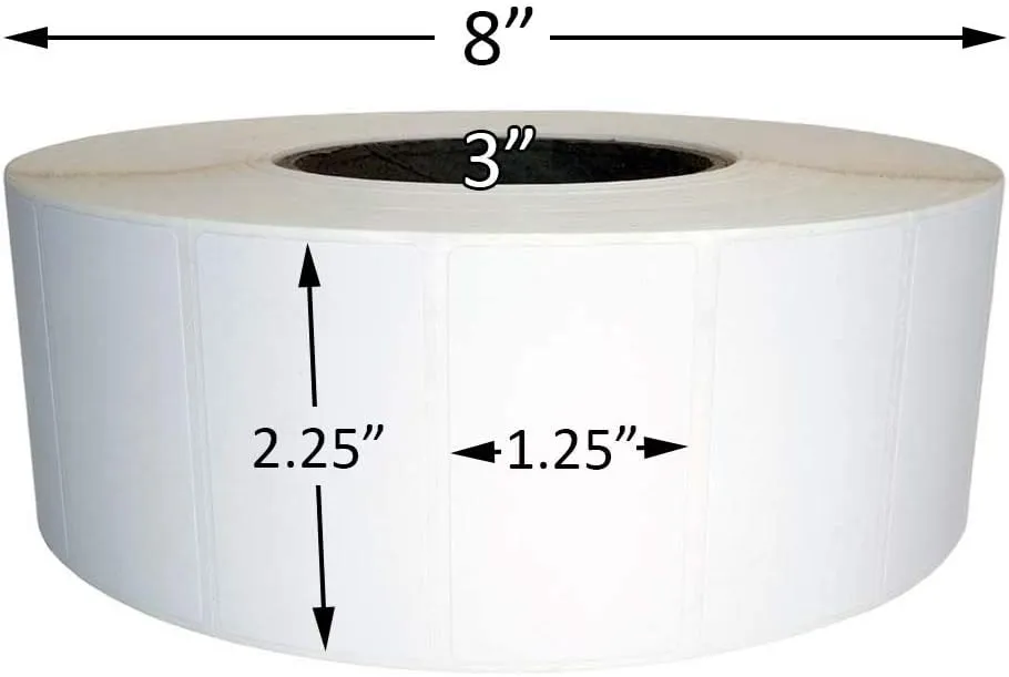 HOUSELABELS 2.25" x 1.25" Address Labels on 3" Core Compatible with Zebra and Rollo Printers, 14 Rolls / 4,000 Labels per Roll