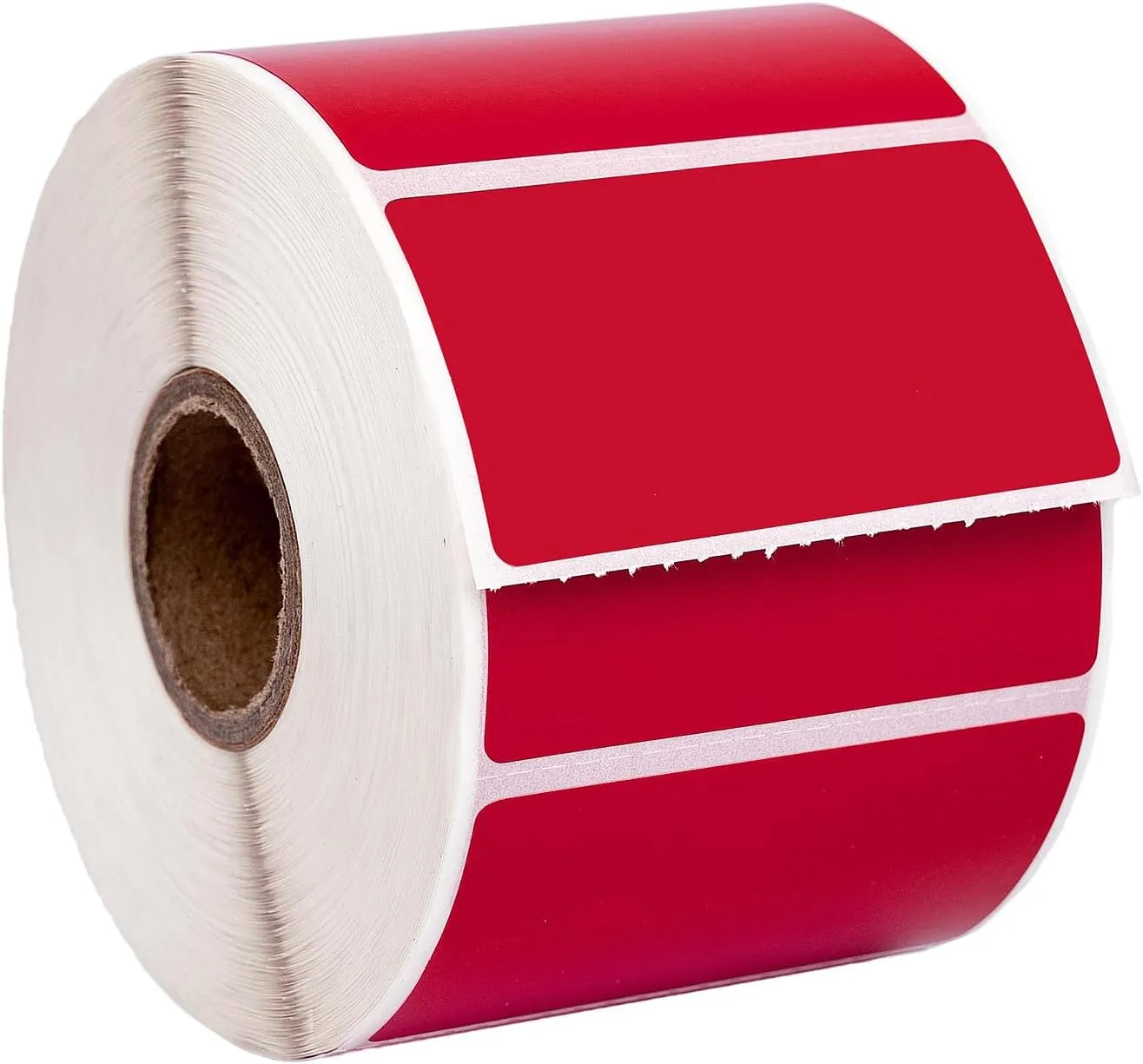 HOUSELABELS 2.25" x 1.25" Red Address Labels on 1" Core Compatible with Zebra and Rollo Printers, 6 Rolls / 1,000 Labels per Roll