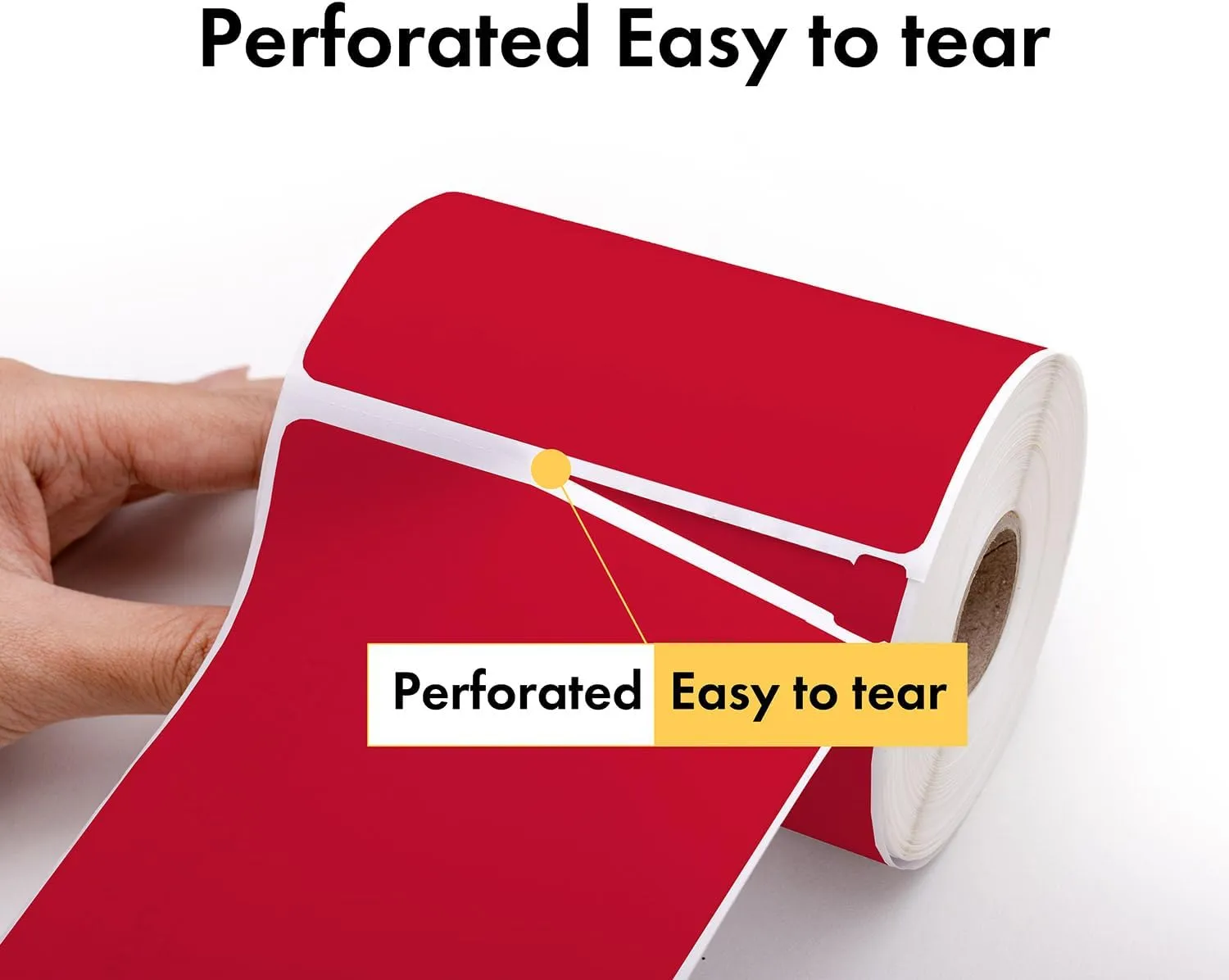 HOUSELABELS 2.25" x 1.25" Red Address Labels on 1" Core Compatible with Zebra and Rollo Printers, 6 Rolls / 1,000 Labels per Roll