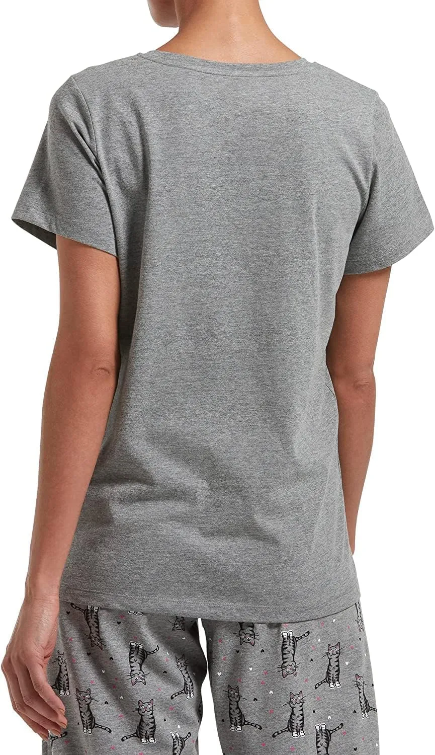 HUE Women's Sleepwell Basic Short Sleeve V-Neck T-Shirt for Lounging Or Sleeping, Made with Temperature Regulating Technology