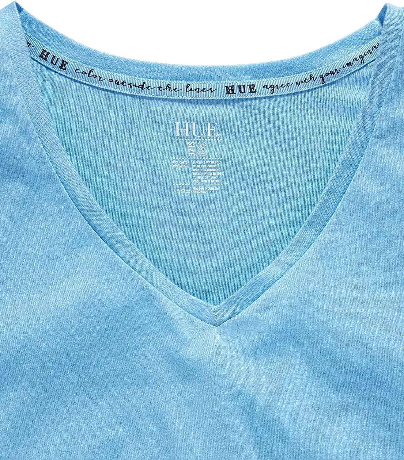 HUE Women's Sleepwell Basic Short Sleeve V-Neck T-Shirt for Lounging Or Sleeping, Made with Temperature Regulating Technology