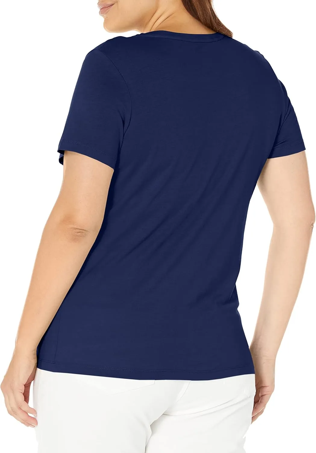 HUE Women's Sleepwell Basic Short Sleeve V-Neck T-Shirt for Lounging Or Sleeping, Made with Temperature Regulating Technology