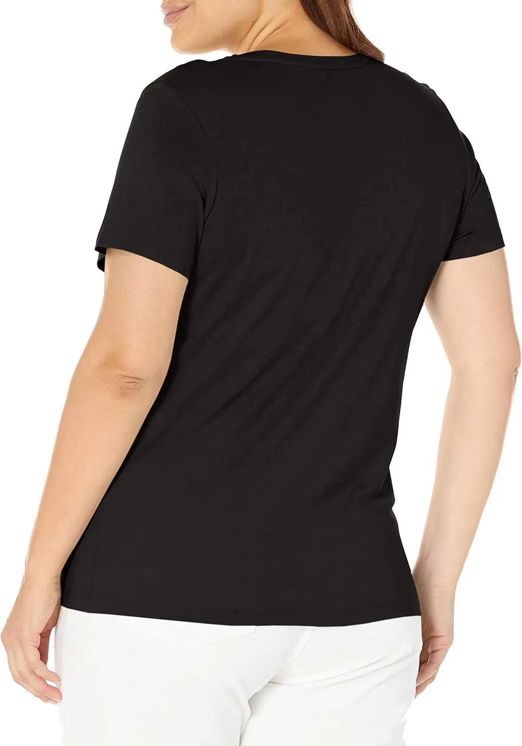 HUE Women's Sleepwell Basic Short Sleeve V-Neck T-Shirt for Lounging Or Sleeping, Made with Temperature Regulating Technology