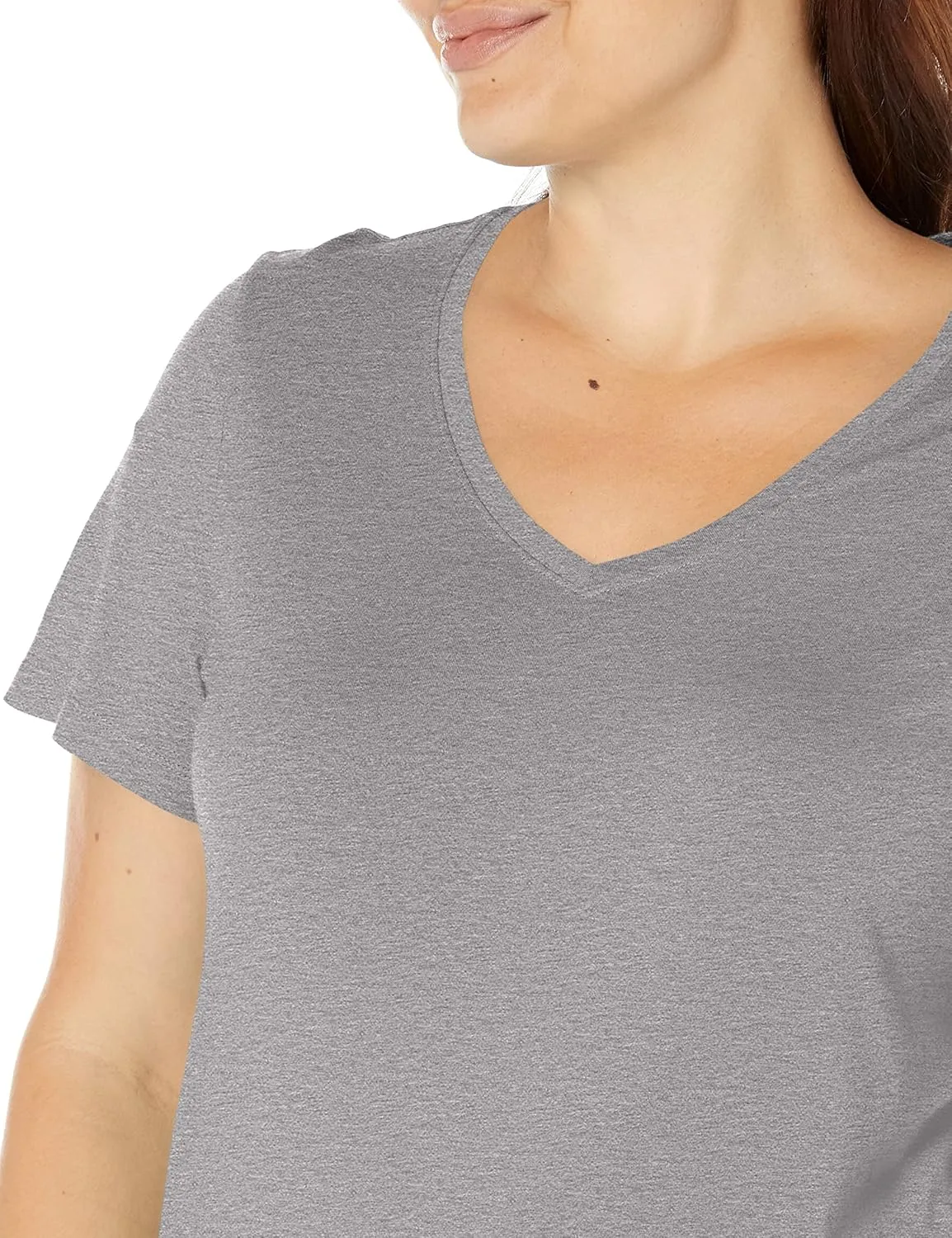 HUE Women's Sleepwell Basic Short Sleeve V-Neck T-Shirt for Lounging Or Sleeping, Made with Temperature Regulating Technology