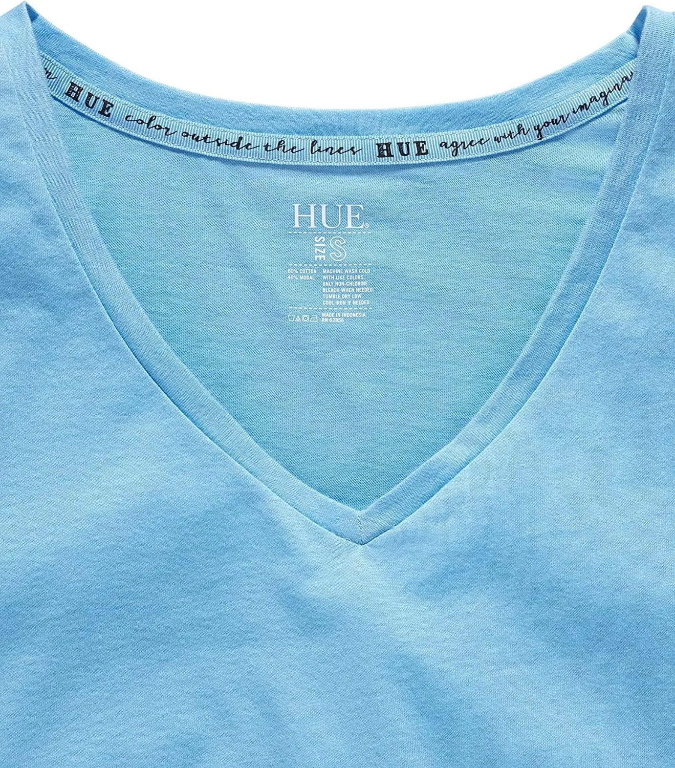 HUE Women's Sleepwell Basic Short Sleeve V-Neck T-Shirt for Lounging Or Sleeping, Made with Temperature Regulating Technology