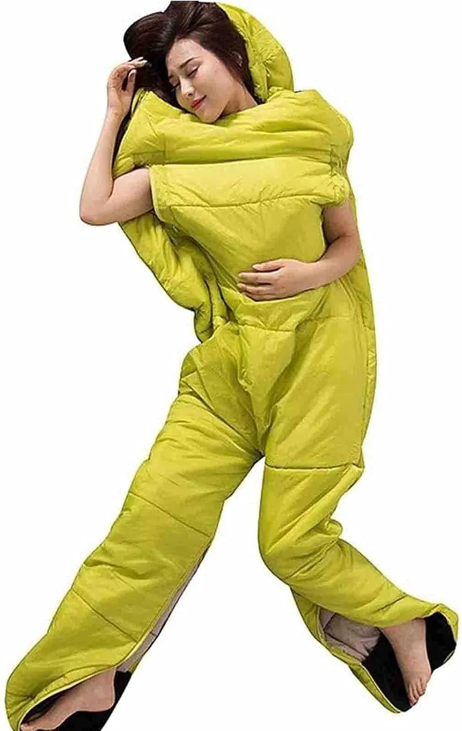 Humanoid Sleeping Bag Outdoor Camping Mummy Sleeping Bag for Adults 4 Seasons Cotton Sleeping Bag with Separate Legs Ultralight Warm Sleeping Bag