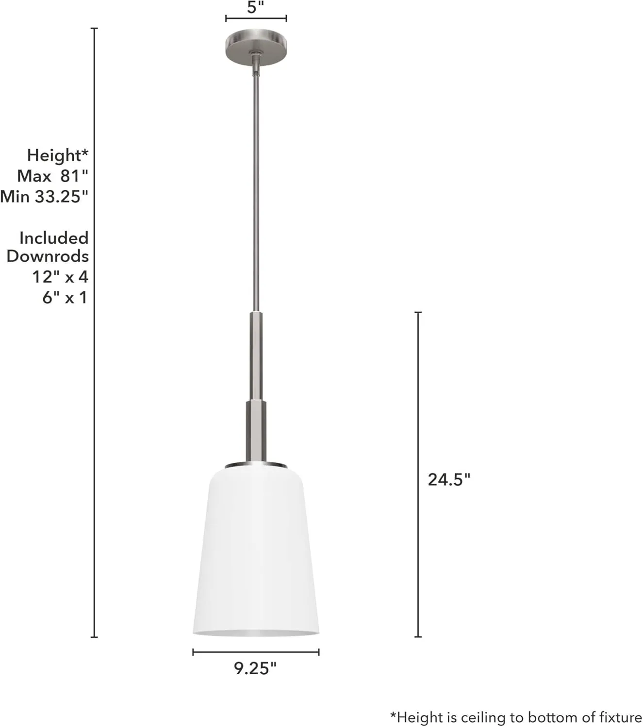 Hunter Fan Company 19885 Nolita Pendant Light, Medium, Brushed Nickel