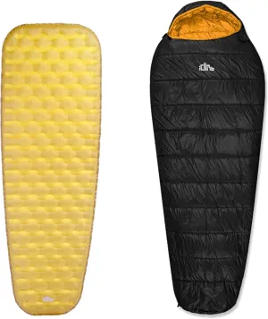iClimb 1 3M Thinsulate Insulation Sleeping Bag and 1 Stable Comfortable Air Sleeping Pad Bundle, Ultralight Compact for Solo Adult Outdoor Camping Backpacking Hiking