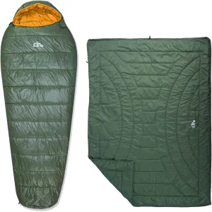 iClimb 1 3M Thinsulate Insulation Warm Camping Blanket and 1 3M Thinsulate Insulation Sleeping Bag Bundle, Ultralight Compact for Single Person Outdoor Backpacking Camping Hiking Motorcycling