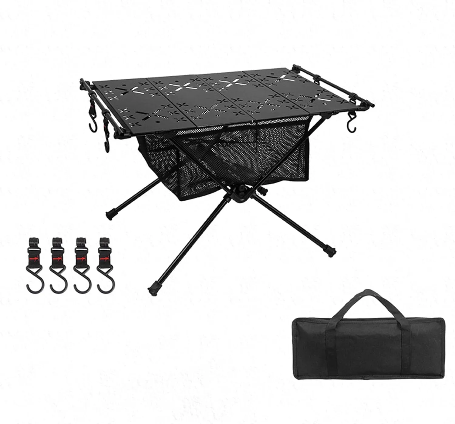 IGT Table Portable Aluminum Alloy Folding Table Multifunction Ultralight Barbecue Camping Table Hiking Roll-Up Desk with Storage Bag for BBQ Picnic Hiking Riding