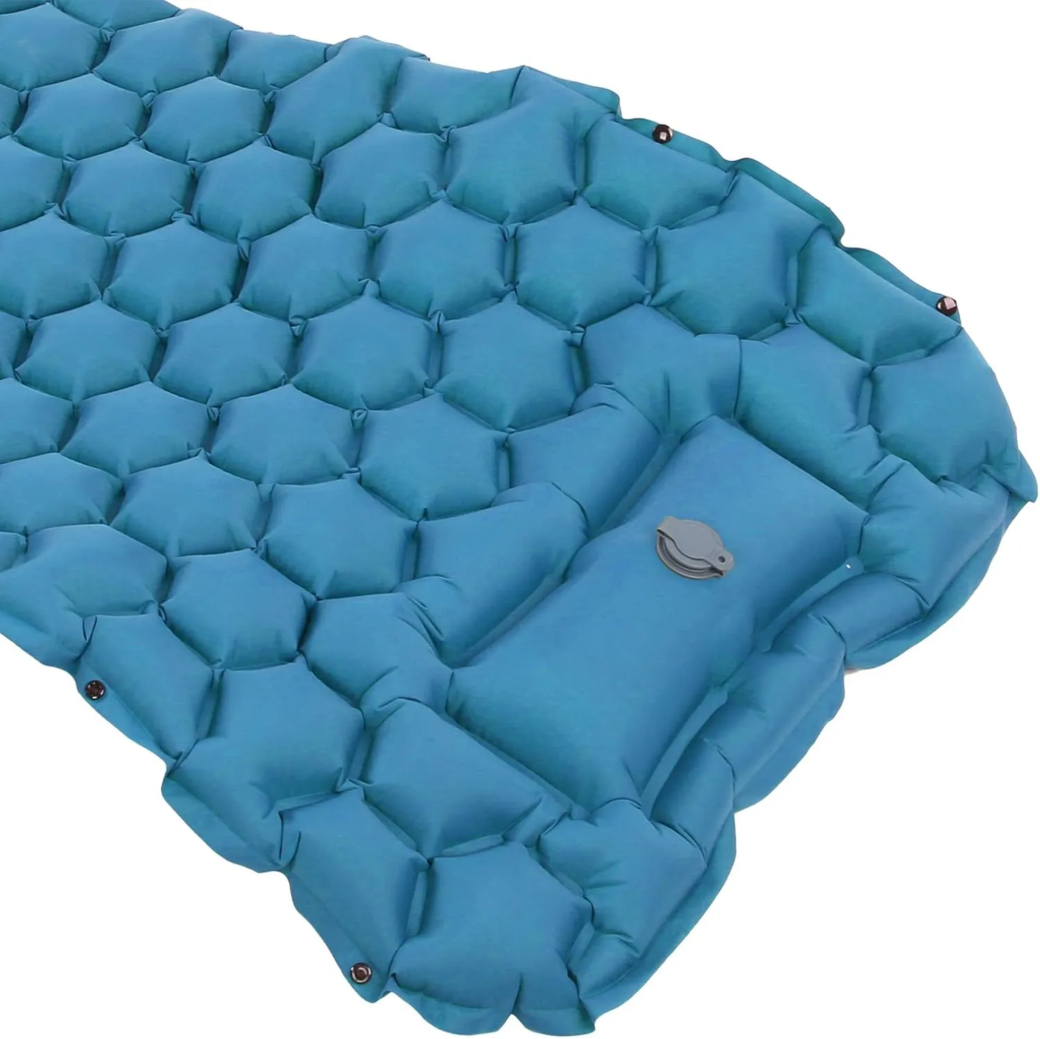 Inflatable Sleeping Pad for Camping | 40D Nylon Fabric & TPU Laminate Mat | Foot Press Cushion for Tent/Hammock/Hiking | Lightweight & Compact (Peacock Blue)
