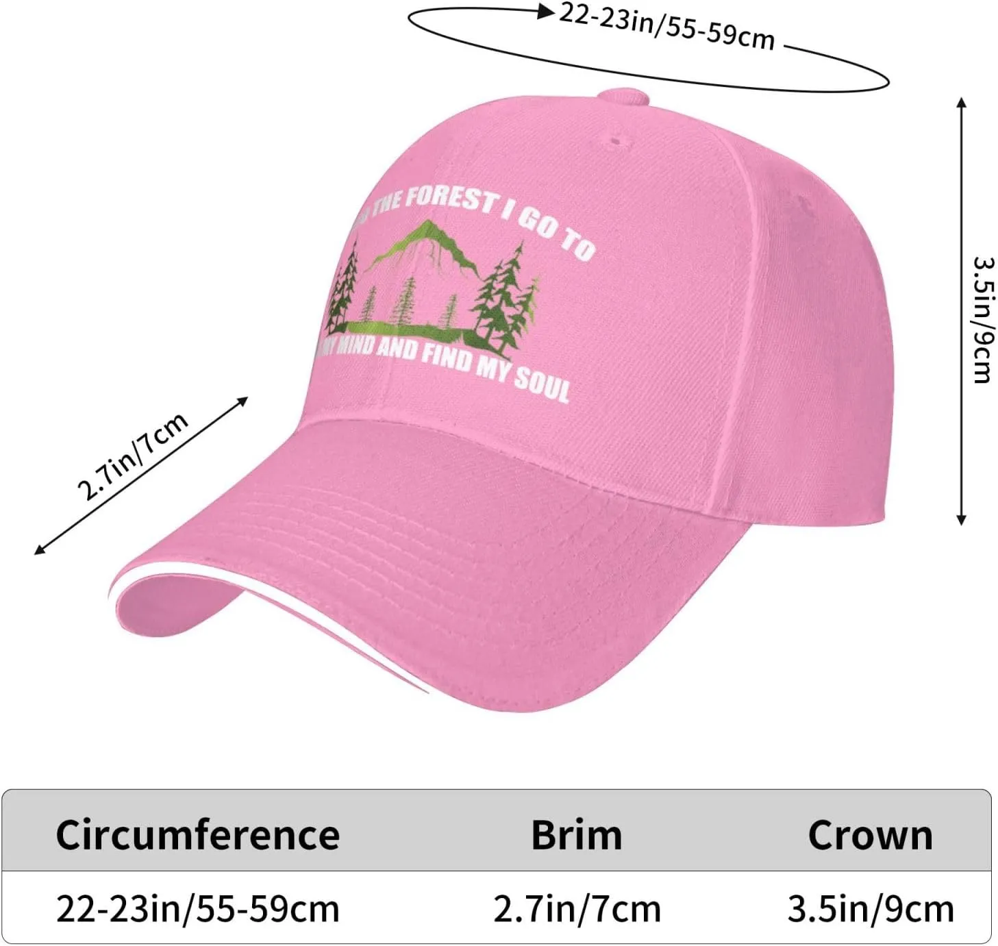 INTO The Forest I GO to Lose My and Mind and FIND My Soul Baseball Cap Dad Hat for Men Trucker Hats Black-R