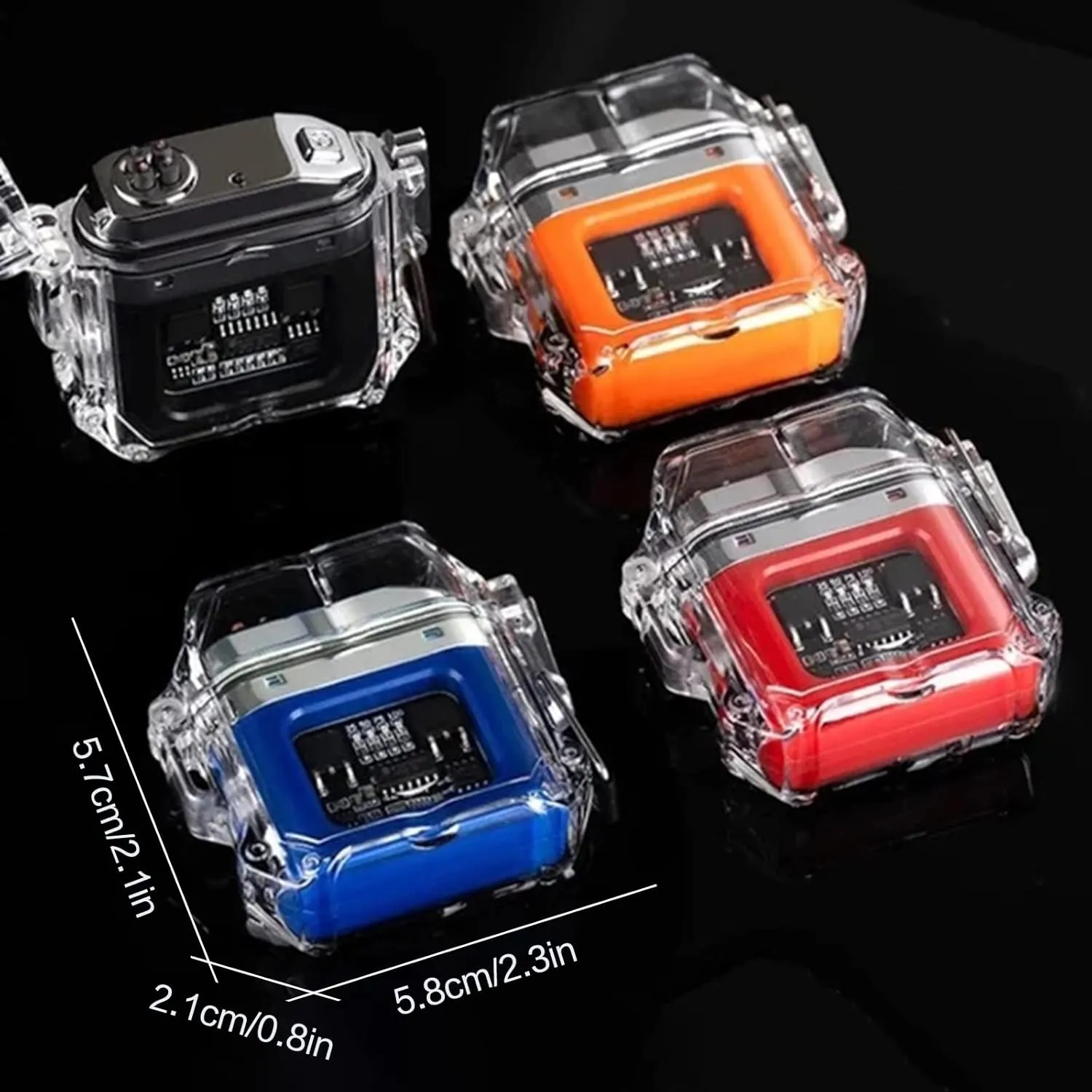 IP68 Waterproof & Windproof Electric Lighter Plasma Lighter USB Rechargeable Lighter Dual Arc Lighter with LED Power Display (Orang)