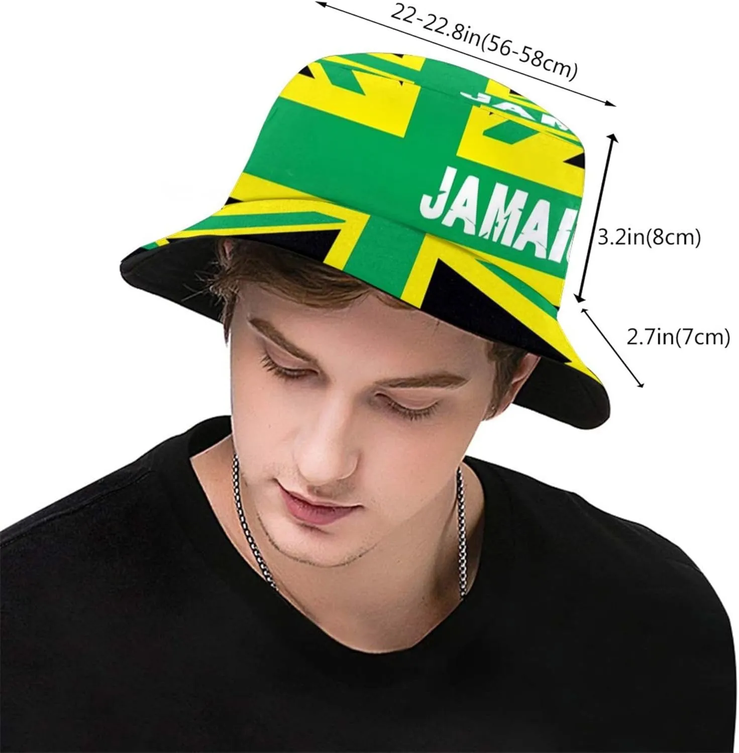 Jamaica Flag Fashion Retro Bucket Hat for Men Women Fisherman Hat Outdoor Summer Travel Hiking Caps