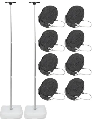 KEMIMOTO Boat Cover Support Poles,Height Adjustable Telescoping Support System with Webbing Straps and Weight Bag