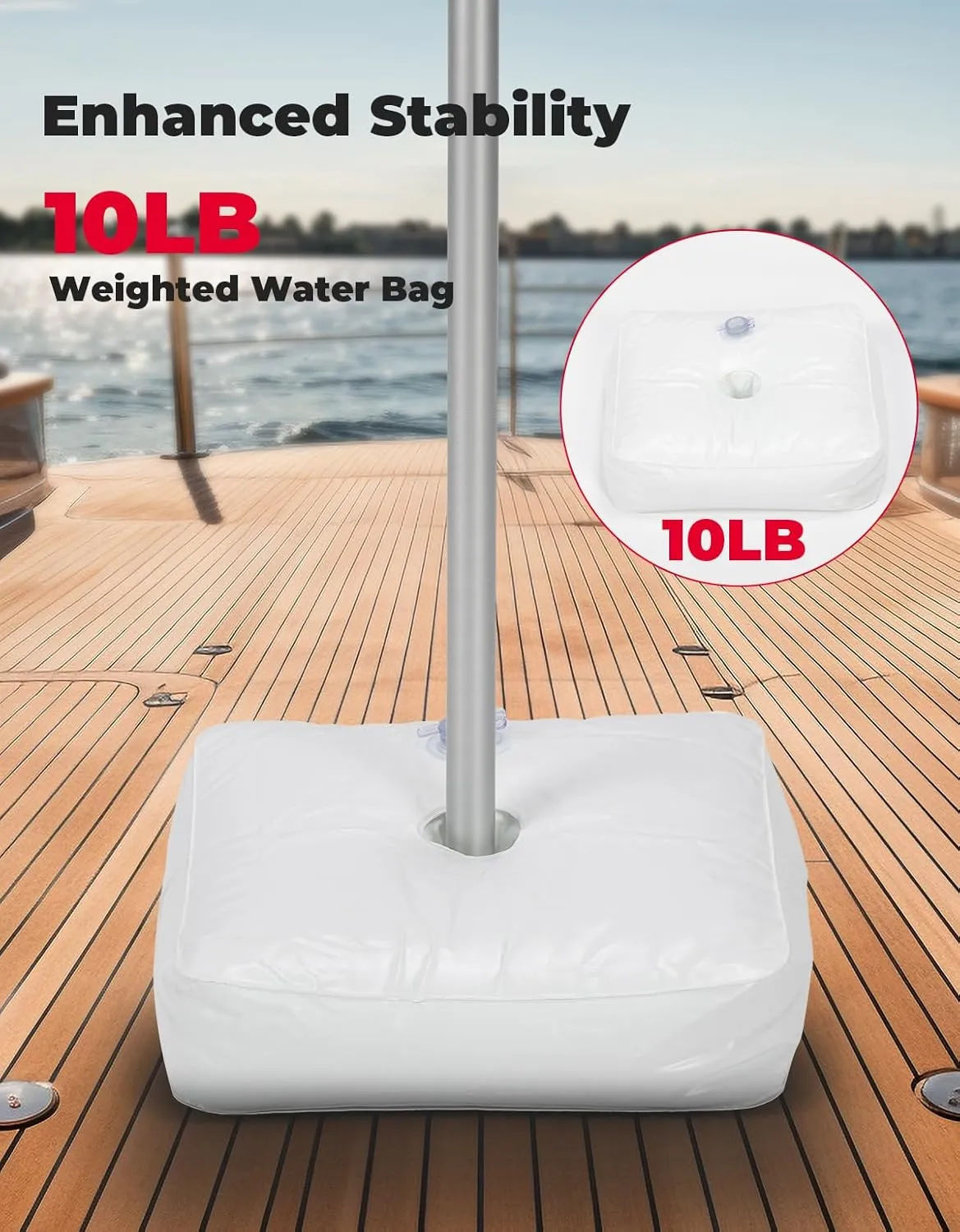 KEMIMOTO Boat Cover Support Poles,Height Adjustable Telescoping Support System with Webbing Straps and Weight Bag
