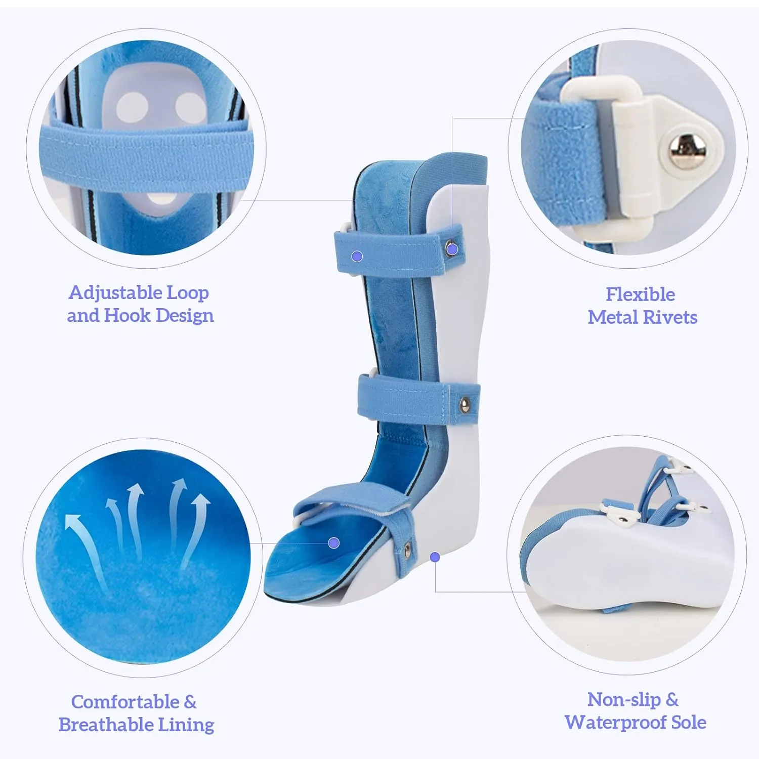 Kids AFO Drop Foot Brace for Children Toddler Ankle Foot Orthosis Pediatric AFO Night Splint Walking with Shoes or Sleeping (Large-Right)